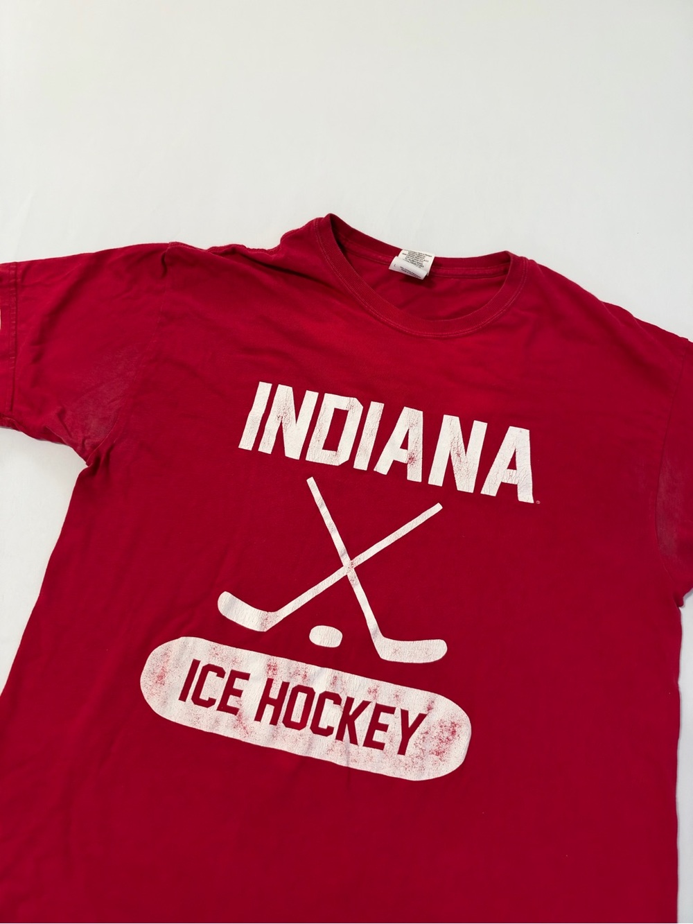 Y2K Indiana Ice Hockey IU College Shirt Men’s Large Red Spell Out Sports